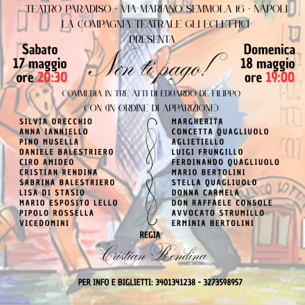 La compagnia teatrale amatoriale gli eclettici in non ti pago di eduardo de filippo